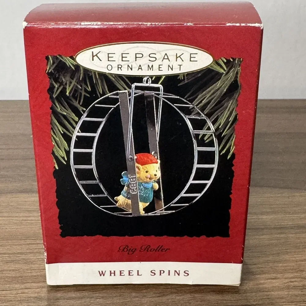 Hallmark Keepsake Ornament Big Roller Wheel Spins Series Hamster Wheel‎ 1993